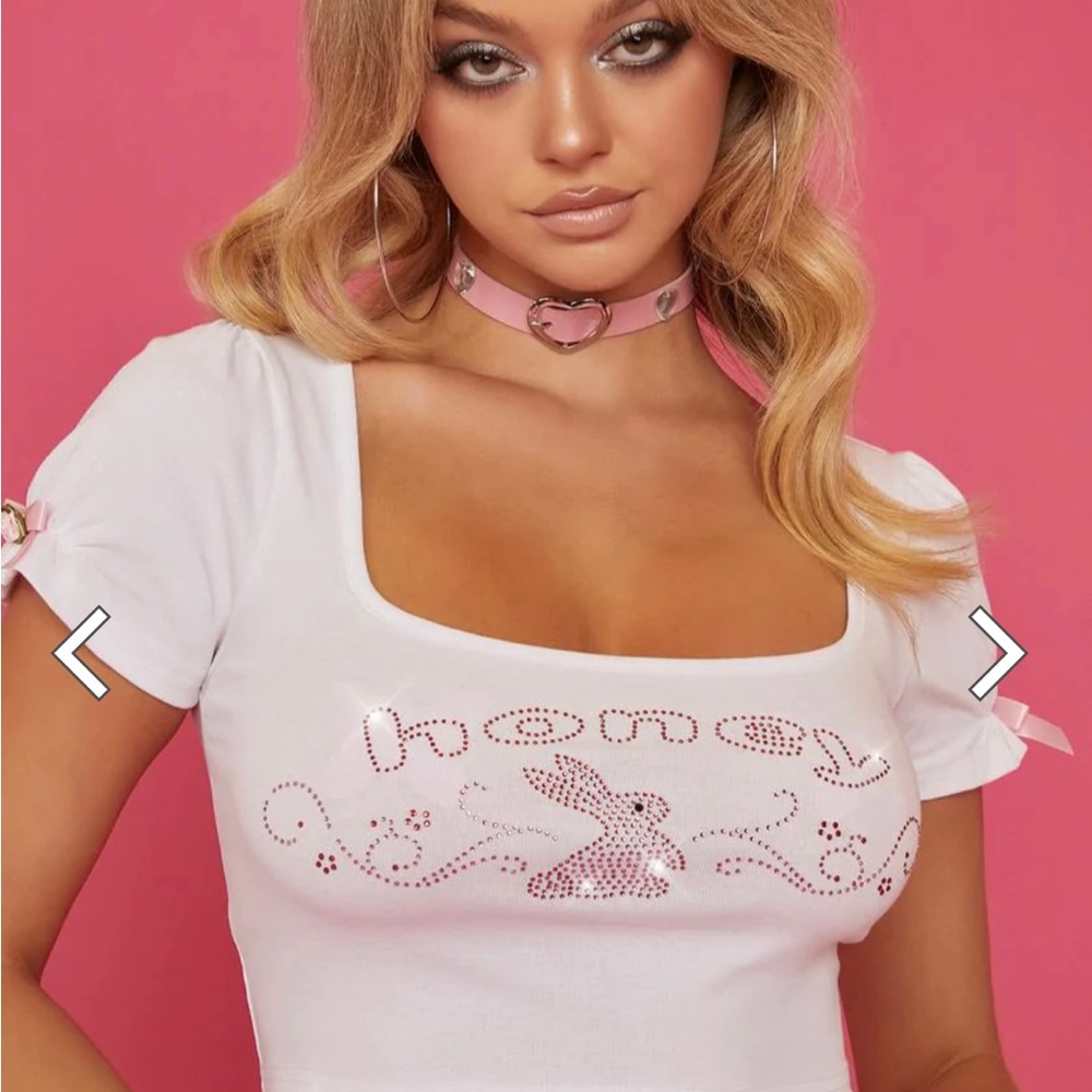 Sugar Thrillz White crop top.